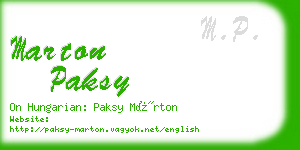 marton paksy business card